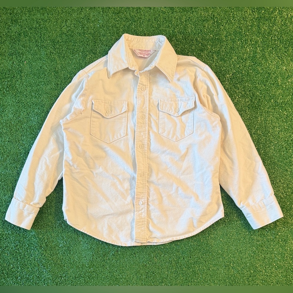 Frostproof Sanforized Cream Button-Up Shirt Vintage